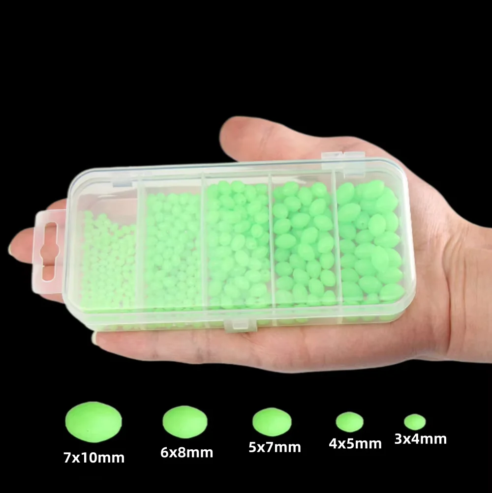 Fishing Lure Soft Plastic - 375Pcs/Set Night Luminous Fishing Hard Beads