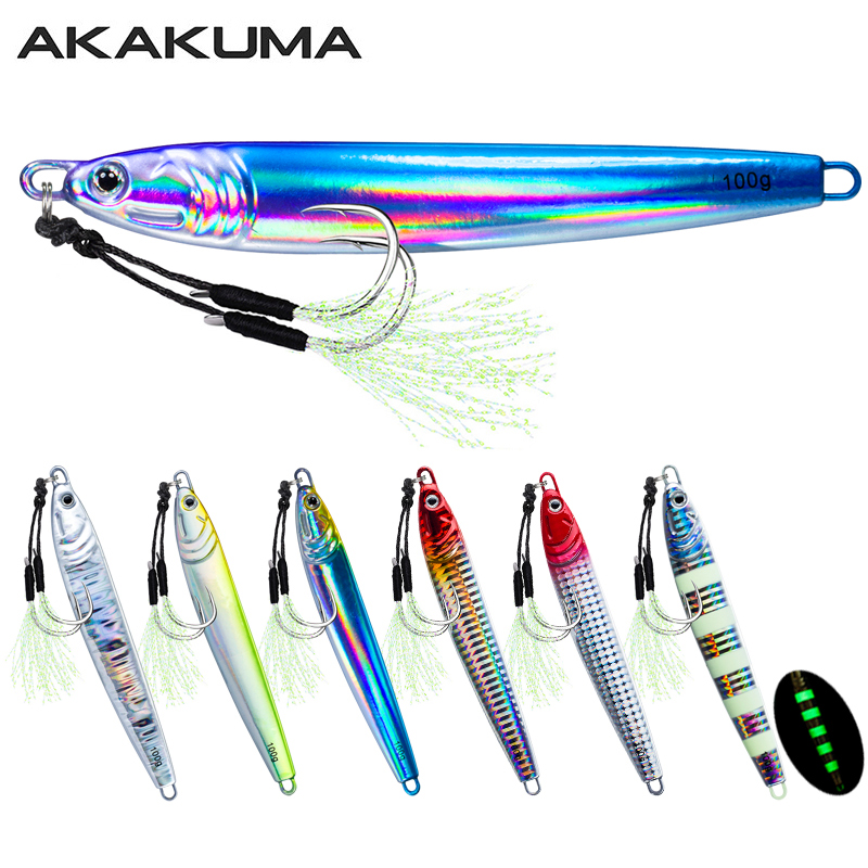 7Pcs 40g 60g 80g 100g Luminous - Fishing Lure Spoon 评论和价格