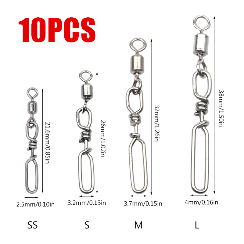 10Pcs Stainless Steel Quick Sn - Fishing Lure Kit 评论和价格