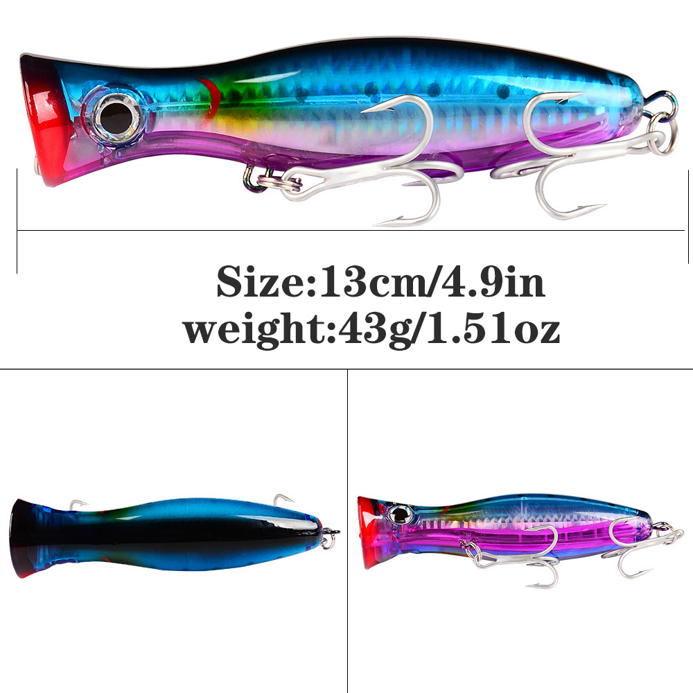 PROBEROS 1pc 13cm 43g Popper F - Fishing Lure Popper 评论和价格