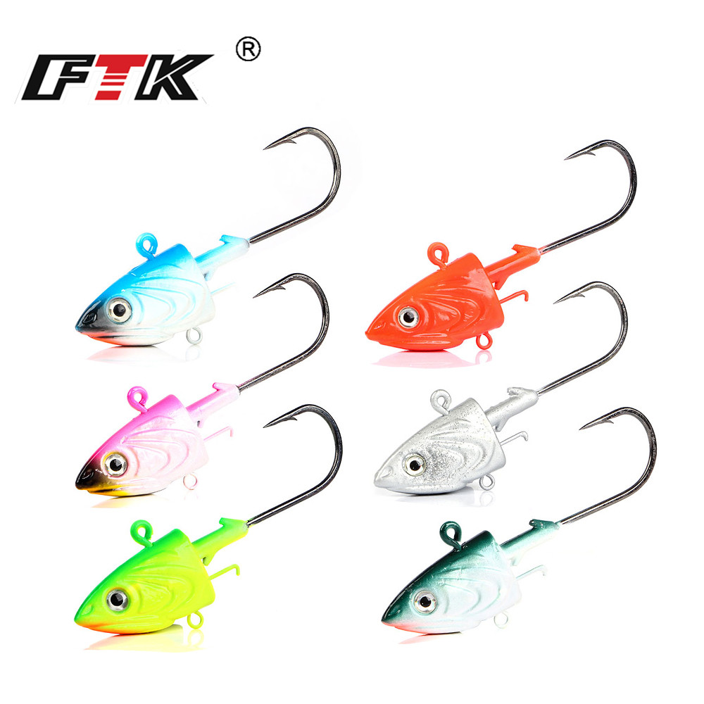 FTK 2PCS Jig Head Fishing Hook - Fishing Lure Soft Plastic 评论和价格